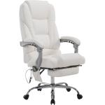 Weiße CLP Trading Bürostühle & Schreibtischstühle aus Kunstleder mit Massagefunktion Breite 50-100cm, Höhe 100-150cm, Tiefe 50-100cm 