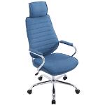 Blaue Moderne CLP Trading Ergonomische Bürostühle & orthopädische Bürostühle  aus Stoff höhenverstellbar Breite 50-100cm, Höhe 100-150cm, Tiefe 50-100cm 