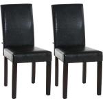 Dunkelbraune Moderne CLP Trading Esszimmerstühle ohne Armlehne aus Holz 2-teilig 