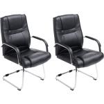 Schwarze Moderne CLP Trading Attila Freischwinger Stühle aus PU gepolstert Breite 50-100cm, Höhe 0-50cm, Tiefe 0-50cm 2-teilig 