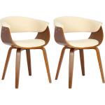 Cremefarbene Moderne CLP Trading Stuhl-Serie aus Kunstleder mit Armlehne 2-teilig 