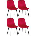 Rote Moderne CLP Trading Gartenstühle Metall aus Polyrattan gepolstert Breite 0-50cm, Höhe 0-50cm, Tiefe 0-50cm 4-teilig 