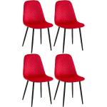 Rote Moderne CLP Trading Gartenstühle Metall aus Polyrattan Breite 0-50cm, Höhe 0-50cm, Tiefe 0-50cm 4-teilig 