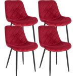 Rote Gesteppte Moderne CLP Trading Gartenstühle Metall aus Polyrattan 4-teilig 