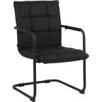 Schwarze Gesteppte Moderne CLP Trading Konferenzstühle & Besucherstühle aus Leder mit Armlehne Breite 50-100cm, Höhe 0-50cm, Tiefe 0-50cm 