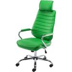 Grüne Moderne CLP Trading Ergonomische Bürostühle & orthopädische Bürostühle  aus Kunstleder mit Armlehne 