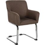 Braune Moderne CLP Trading Pucca Freischwinger Stühle aus Stoff gepolstert 
