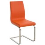 Orange Moderne CLP Trading Freischwinger Stühle matt aus Kunstleder gepolstert 