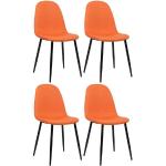 Orange CLP Trading Esszimmerstühle & Küchenstühle aus Polyester gepolstert Breite 0-50cm, Höhe 50-100cm, Tiefe 50-100cm 4-teilig 