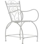 Weiße Antike CLP Trading Gartenstühle Metall aus Metall mit Armlehne Breite 0-50cm, Höhe 50-100cm, Tiefe 50-100cm 