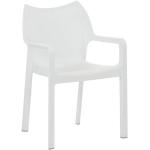 Weiße CLP Trading Gartenstühle & Balkonstühle aus Kunststoff stapelbar Breite 50-100cm, Höhe 50-100cm, Tiefe 50-100cm 