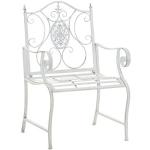Weiße Antike CLP Trading Gartenstühle Schmiedeeisen lackiert aus Polyrattan mit Armlehne Breite 50-100cm, Höhe 0-50cm, Tiefe 0-50cm 