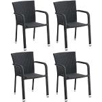 Schwarze CLP Trading Polyrattan Gartenstühle aus Polyrattan stapelbar Breite 0-50cm, Höhe 0-50cm, Tiefe 0-50cm 