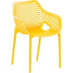 Gelbe Moderne CLP Trading Air Gartenstühle & Balkonstühle aus Polyrattan stapelbar 