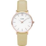 Cluse Damenuhr Minuit Rose Gold White-Sunny Yellow Stripes CL30032