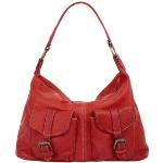 Rote Cluty Lederhandtaschen mit Riemchen aus Glattleder für Damen klein 