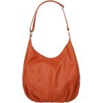 Reduzierte Orange Cluty Lederhandtaschen aus Glattleder mit Innentaschen für Damen 