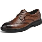 Braune Animal-Print Business Hochzeitsschuhe & Oxford Schuhe mit Schnürsenkel aus Rindsleder leicht für Herren Größe 42 