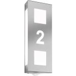 Silberne Hausnummernleuchten mit Bewegungsmelder gebürstet aus Edelstahl E27 