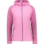 Pinke Sportliche CMP Herbstjacken aus Fleece mit Kapuze für Damen Größe L 