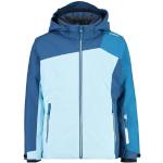 CMP Girls Jacket Fix Hood Twill Iv Colorblock-Blau - Wasserdichte funktionelle Mädchen Skijacke, Größe 164 - Farbe Anice
