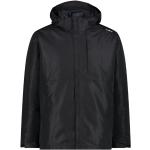 Schwarze Wasserdichte CMP 3-in-1 Jacken mit Reißverschluss gepolstert für Herren Übergrößen 