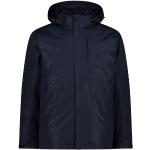 Reduzierte Blaue Wasserdichte Winddichte CMP 3-in-1 Jacken aus Polyester mit Kapuze für Herren Größe L 