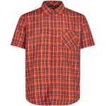 Rote Karo Kurzärmelige CMP Hemden mit Kent-Kragen aus Polyester für Herren Übergrößen 