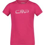 Fuchsiafarbene Rundhals-Ausschnitt Kinder T-Shirts aus Polyester für Mädchen Größe 110 