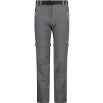 Graue Zip Off Hosen für Kinder & Zipphosen für Kinder mit Reißverschluss aus Polyester für Mädchen Größe 104 