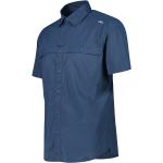 Blaue Kurzärmelige CMP Shirts mit Tasche aus Polyester für Herren Übergrößen 