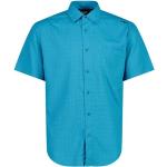 Blaue Karo Sportliche Kurzärmelige CMP Kentkragen Hemden mit Kent-Kragen aus Polyester trocknergeeignet für Herren Übergrößen 