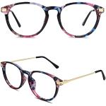 CN92 Klassische Nerdbrille rund Keyhole 40er 50er Jahre Pantobrille Vintage Look clear lens,Mehrfarbig