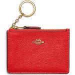 Rote Coach Mini Geldbörsen mit Reißverschluss für Damen 