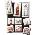 Silberne Nostalgic Art Coca Cola Magnet-Sets 9-teilig 