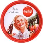 Rote Vintage Coca Cola Coca Cola Serviertabletts aus Stahl 