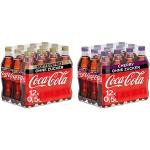 Coca-Cola Zero Sugar Koffeinfreies Erfrischungsgetränk - null Zucker, Einweg Flasche 12 x 500ml & Zero Sugar Cherry/Fruchtiges Erfrischungsgetränk ohne Zucker / 12 x 500 ml Einweg Flasche