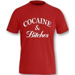 Cocaine and Bitches Herren T-Shirt Rot-Weiss Grösse XL
