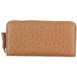 Kamelbraune Unifarbene Coccinelle Brieftaschen mit Reißverschluss für Damen klein 