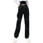Schwarze Y2K Atmungsaktive Straight Leg Jeans aus Denim für Damen Größe S 