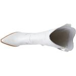 Weiße Damenstiefel mit Reißverschluss aus Leder Größe 39,5 mit Absatzhöhe 5cm bis 7cm 