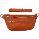 Reduzierte Orange Unifarbene Damenbauchtaschen & Damenhüfttaschen mit Reißverschluss aus Stoff mit Innentaschen Klein 
