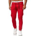 Rote Bestickte Slim Fit Jeans aus Baumwolle für Herren 