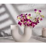 Weiße Moderne Runde Vasen & Blumenvasen mit Donut-Motiv matt aus Keramik 