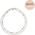 Reduzierte Silbergraue Coeur de Lion Zweireihige Halsketten & Mehrlagige Halsketten aus Kristall mit Tigerauge für Damen 