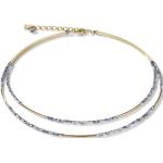 Silberne Elegante Coeur de Lion Zweireihige Halsketten aus Edelstahl für Damen 
