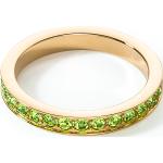 Grüne Elegante Coeur de Lion Goldringe aus Kristall für Damen Größe 54 