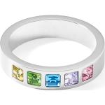 COEUR DE LION Ring Edelstahl silber & square Kristalle Pavé multicolor pastell 013040158052