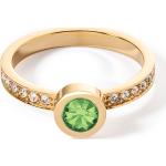 Grüne Coeur de Lion Goldringe aus Kristall für Damen Größe 60 