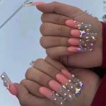 Reduzierte Pinke künstliche Nägel für Damen 